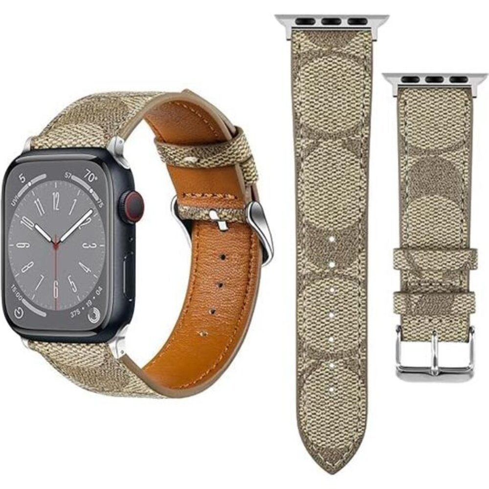 Coach Signature Canvas Watch Bands in Black & Khaki - Picture 4 of 4